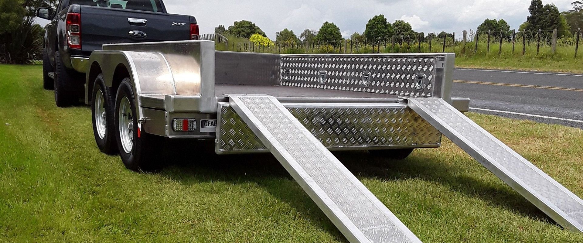 GFAB Trailers - 2500x1770 Alloy Scissor Lift Trailer - 3500 GVM, 500kg tare weight, ramps & ramp storage